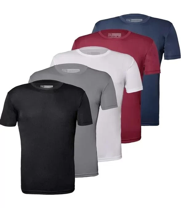 Kit com 5 camisetas masculinas Dry Fit Anti Suor da Novastreet por apenas 99,90