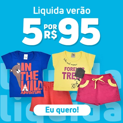 Liquidação de roupa infantil: 5 conjuntos por R$95