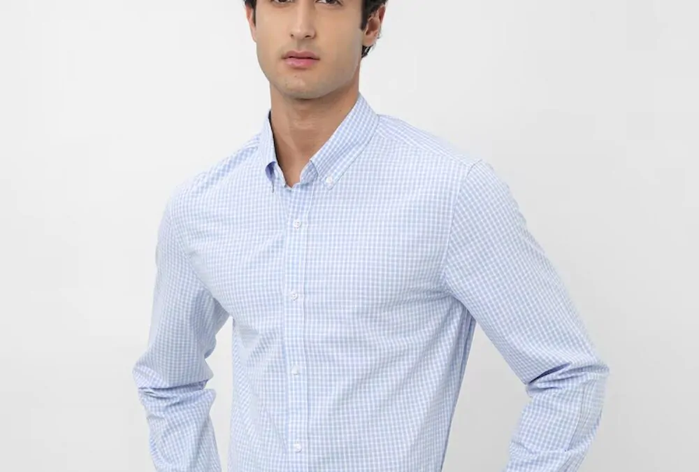 Camisa Social Masculina Slim Xadrez Azul por R$ 59,90